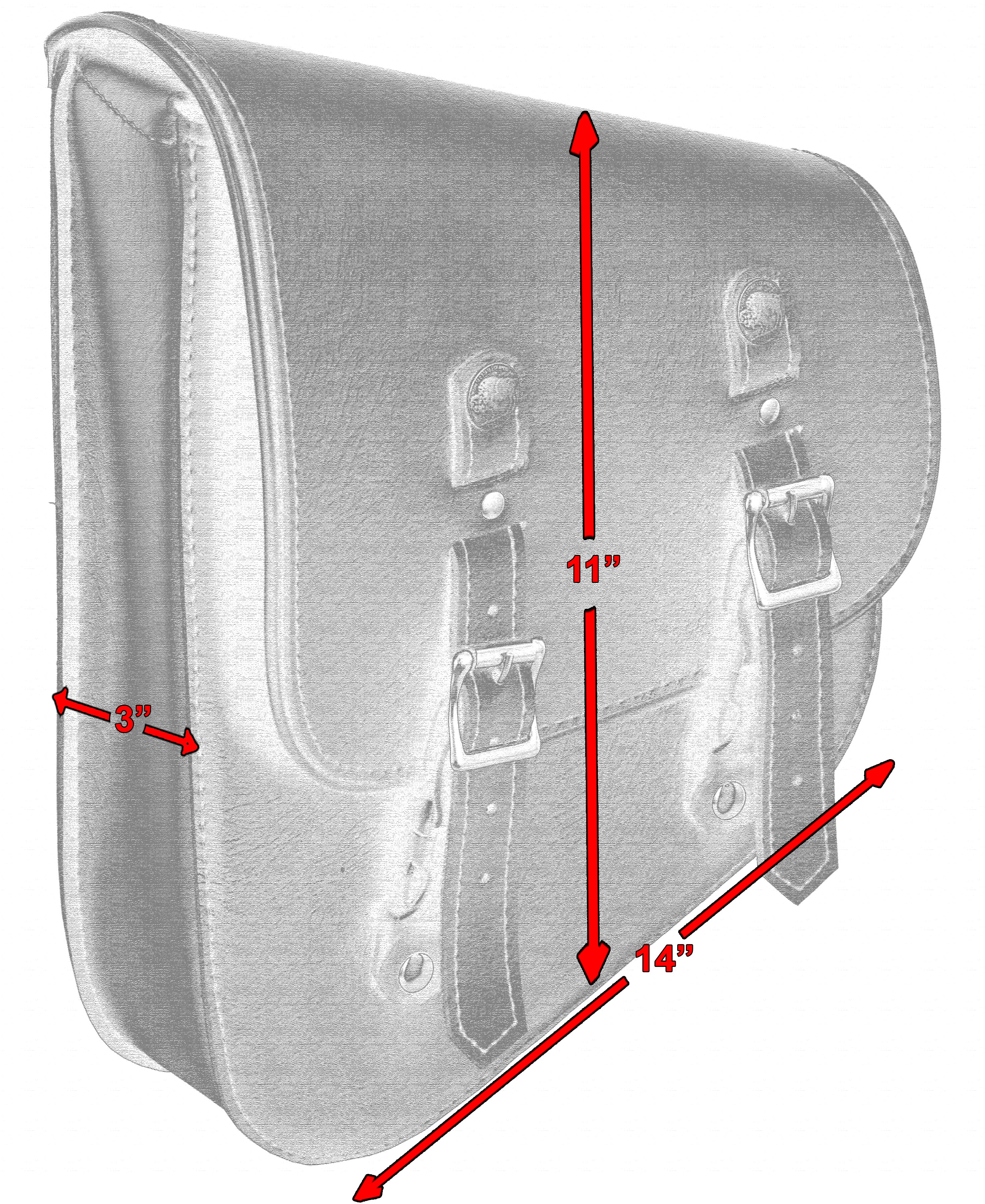 DS Left Side Premium Leather Swing Arm Bag W/ Buffalo Snaps